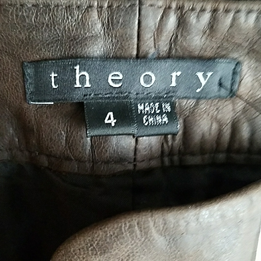 Theory brown leather pants - Picture 2 of 9